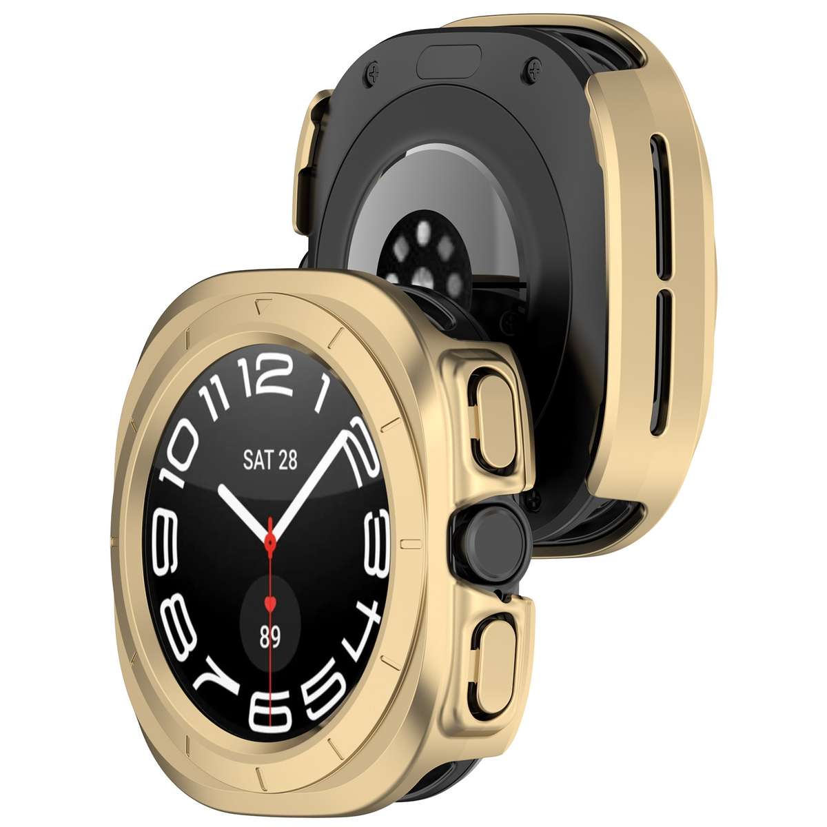 For Samsung Galaxy Watch Ultra 47mm / Ultra 2025 Half Coverage Hollowed PC Watch P ... (Champagne)