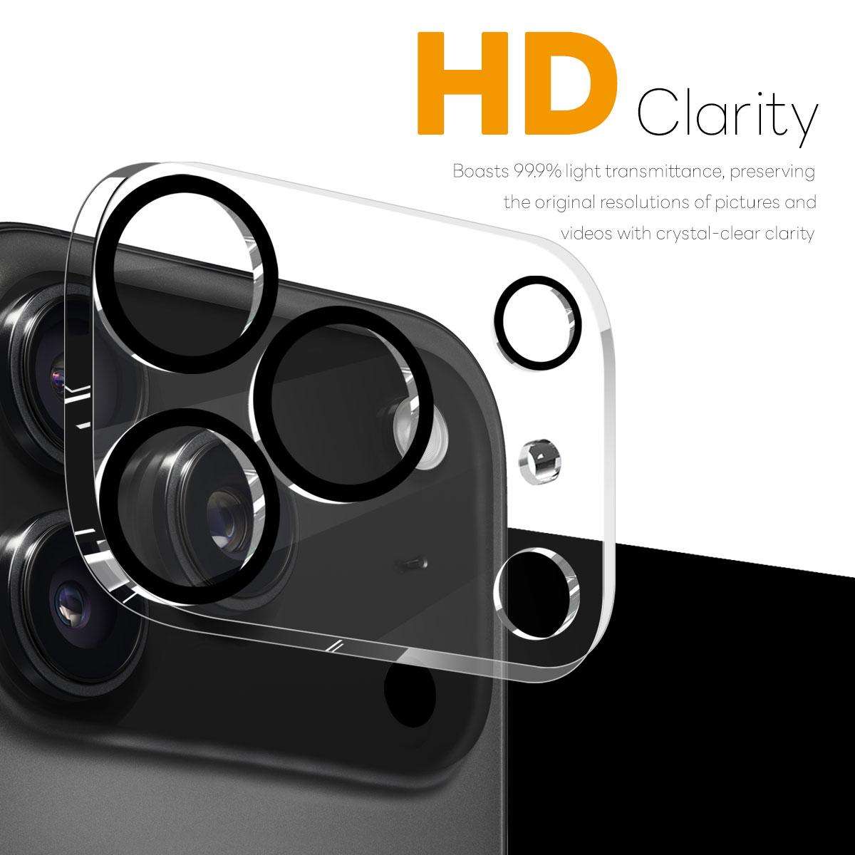 For iPhone 17 Pro NORTHJO Camera Lens Protector 3D Night Shot Tempered Glass Film(Black)