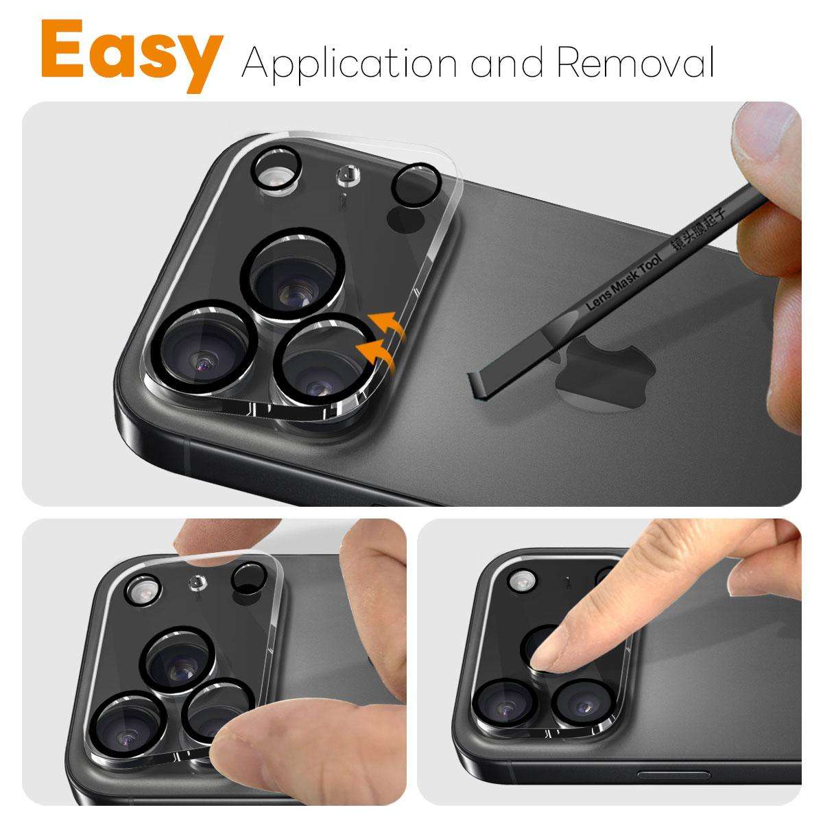 For iPhone 17 Pro Max NORTHJO Camera Lens Protector 3D Night Shot Tempered Glass Film(Black)