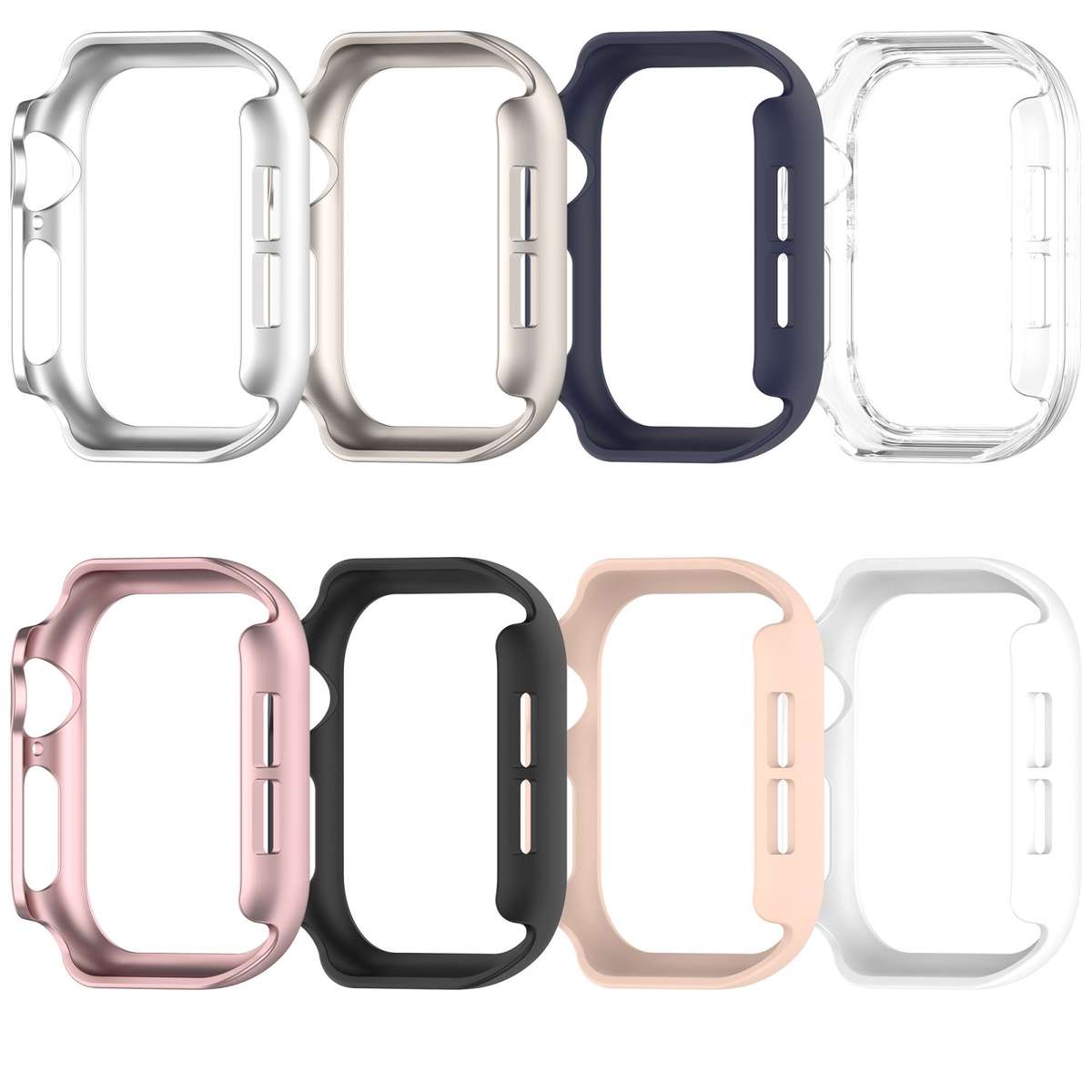 For For Apple Watch Series 11 / 10 46mm Half Pack PC Hollow Watch Case(Pink)