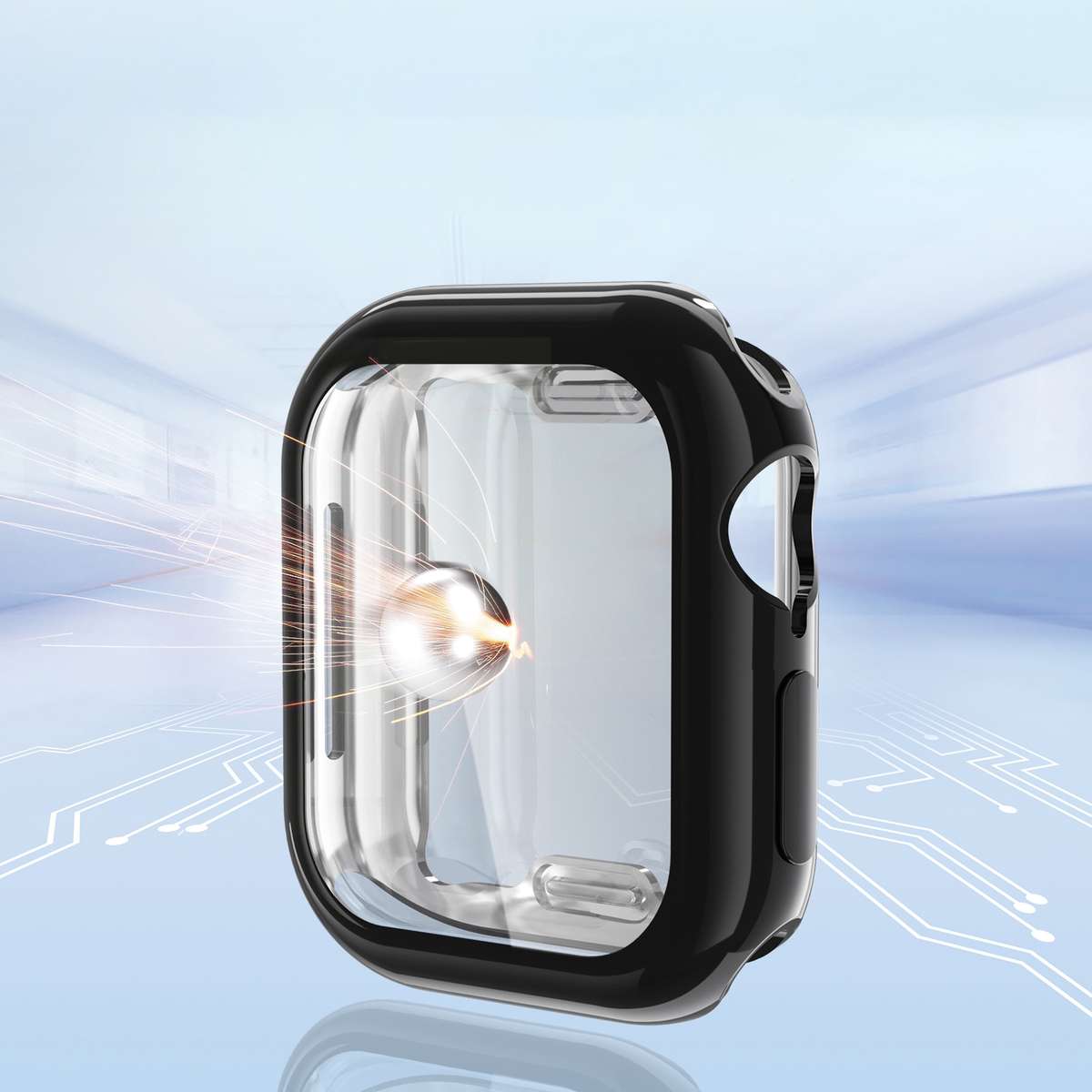 For Apple Watch Series 11 / 10 46mm Full Coverage TPU Electroplated Watch Case(Midnight Blue)