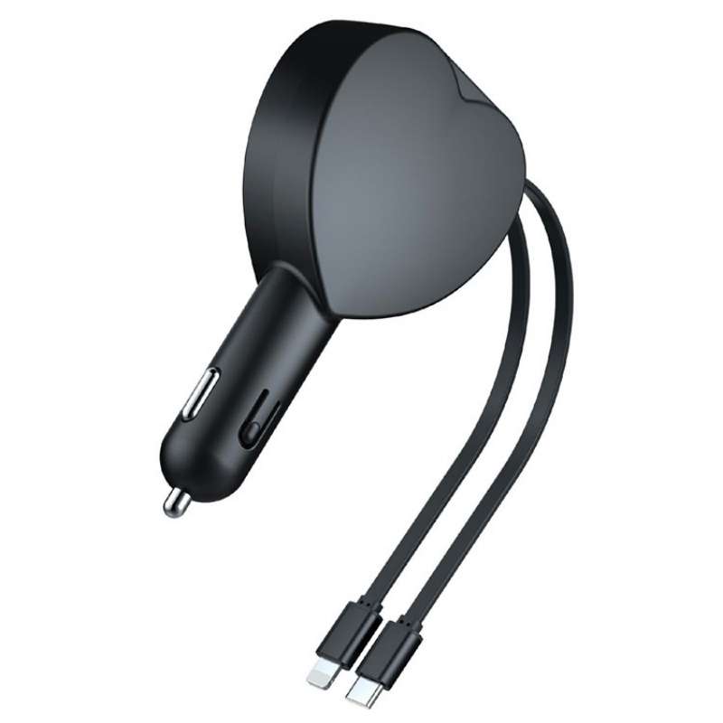 Y2 With Type-C Retractable Cables Car Bluetooth MP3 Player Hands-Free Call Adapter