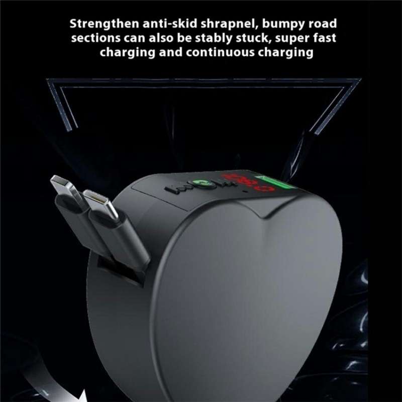 Y2 With Type-C Retractable Cables Car Bluetooth MP3 Player Hands-Free Call Adapter