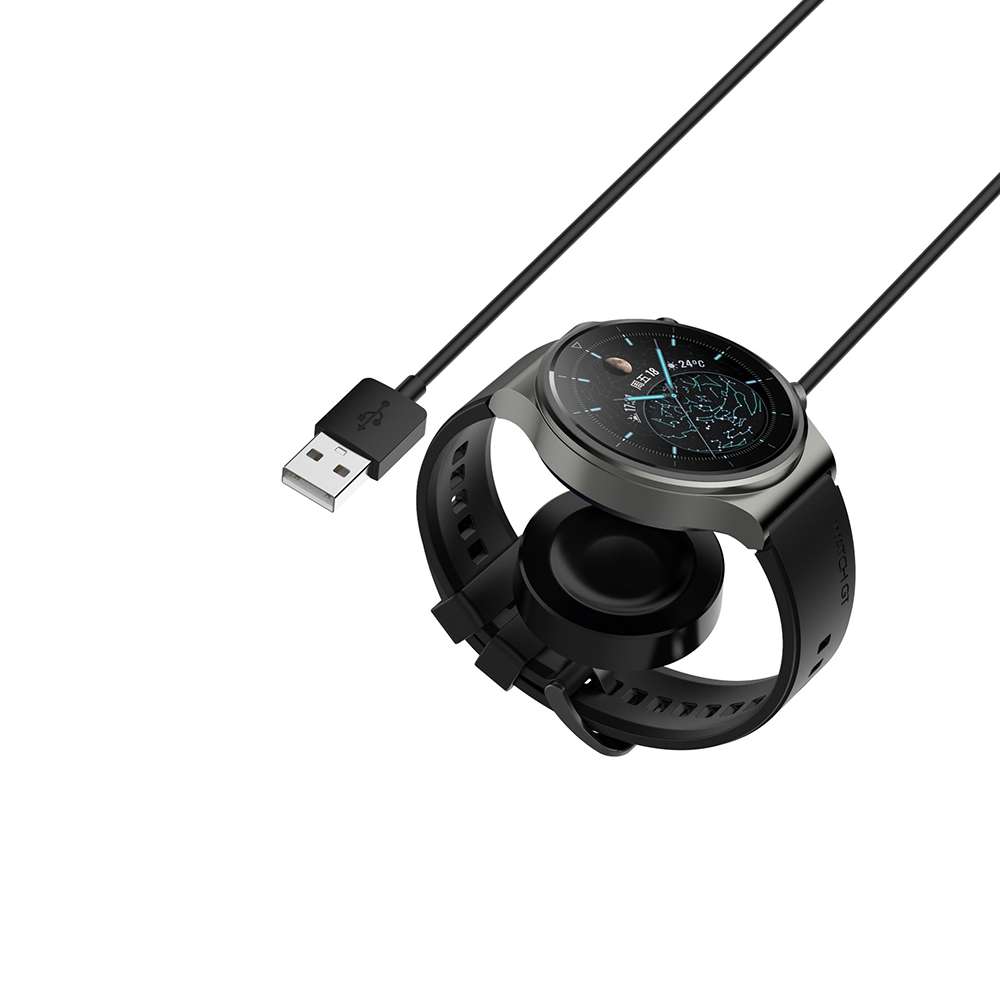 For Huawei Watch GT5 Pro 46mm USB Interface Integrated Smart Watch Charging Cable, Length: 1m(Black)
