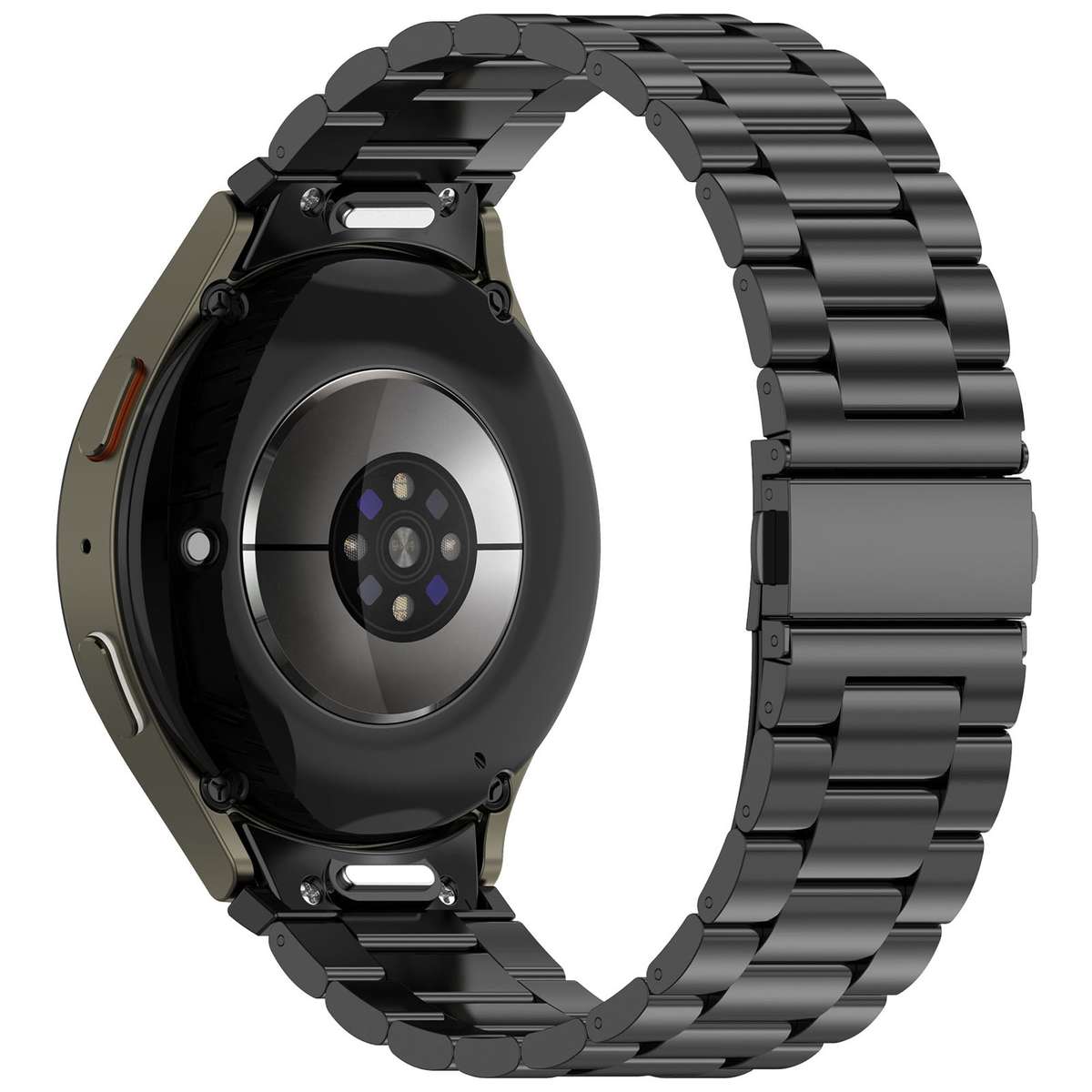 For Samsung Galaxy Watch 7 40 / 44mm Three Beads Button Quick Release Metal Watch Band(Black)