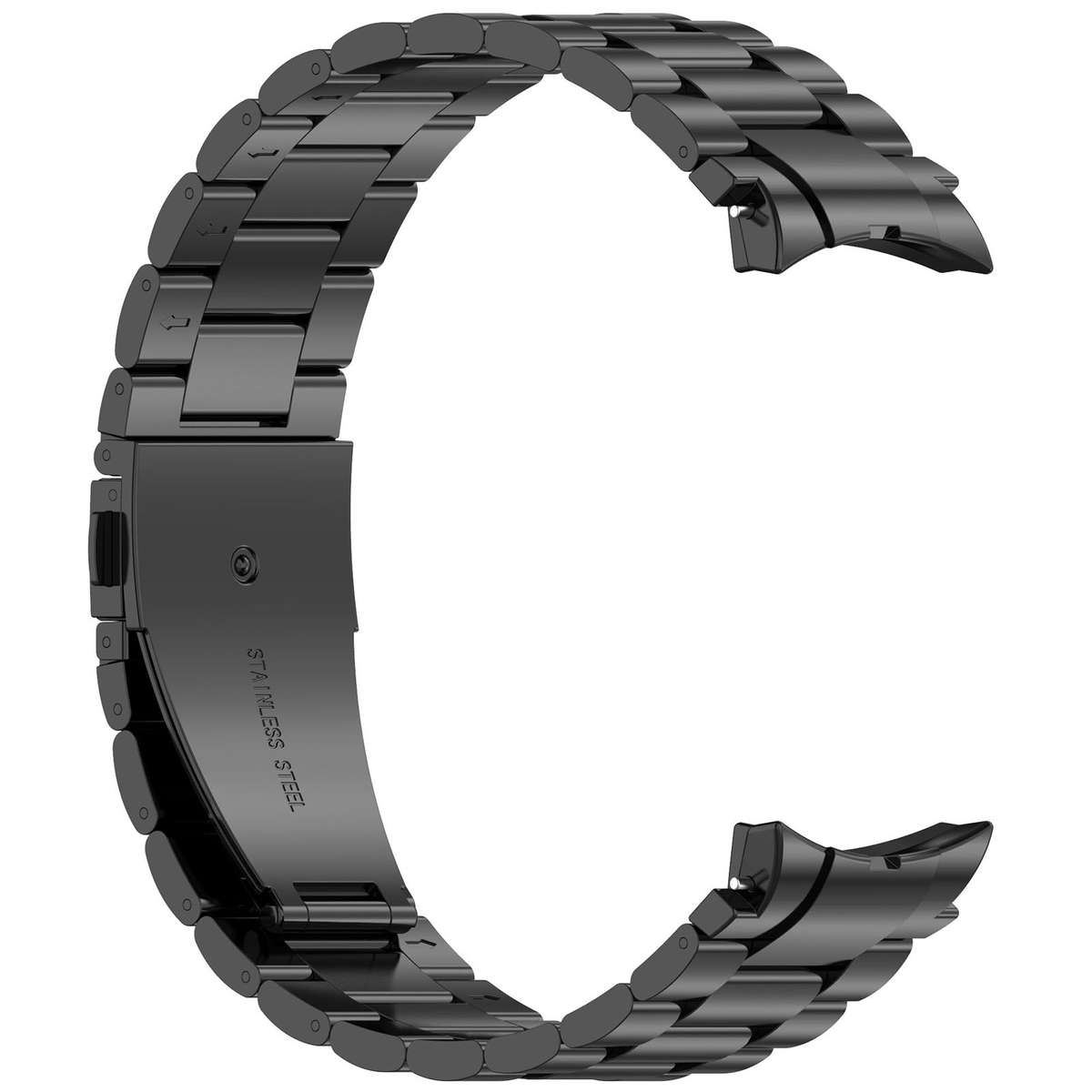 For Samsung Galaxy Watch 7 40 / 44mm Three Beads Button Quick Release Metal Watch Band(Black)