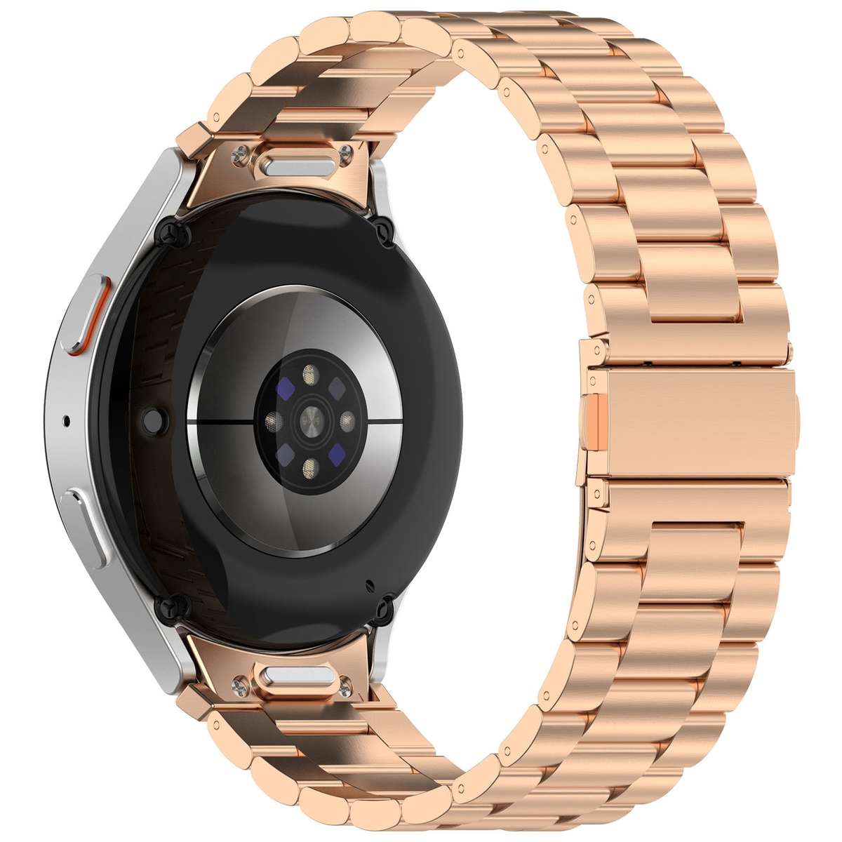 For Samsung Galaxy Watch 7 40 / 44mm Three Beads Button Quick Release Metal Watch Band(Black)