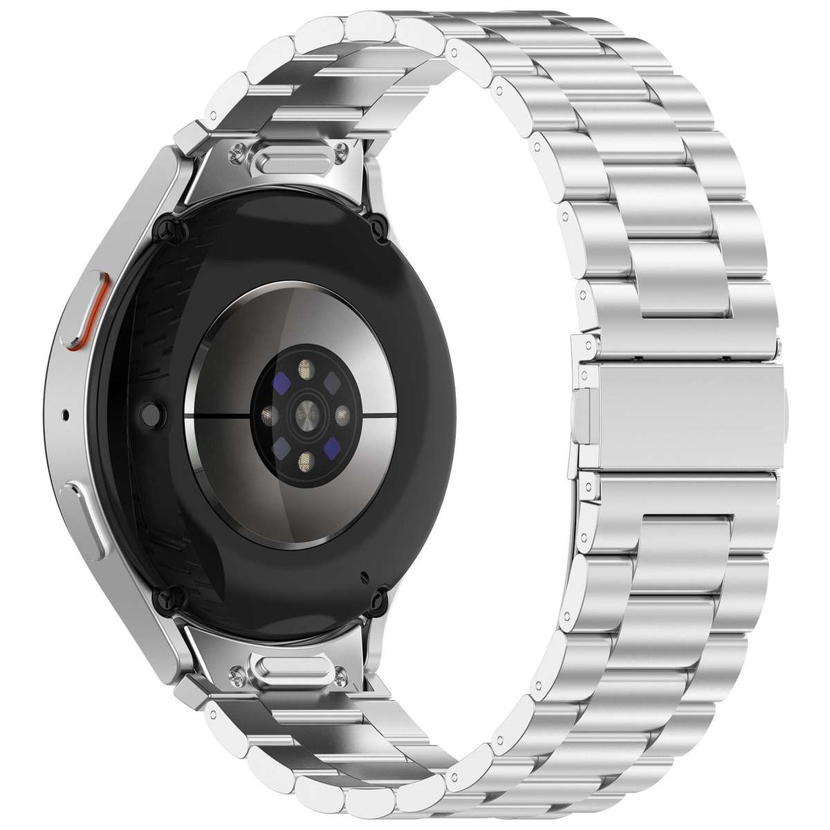 For Samsung Galaxy Watch 7 40 / 44mm Three Beads Button Quick Release Metal Watch Band(Black)