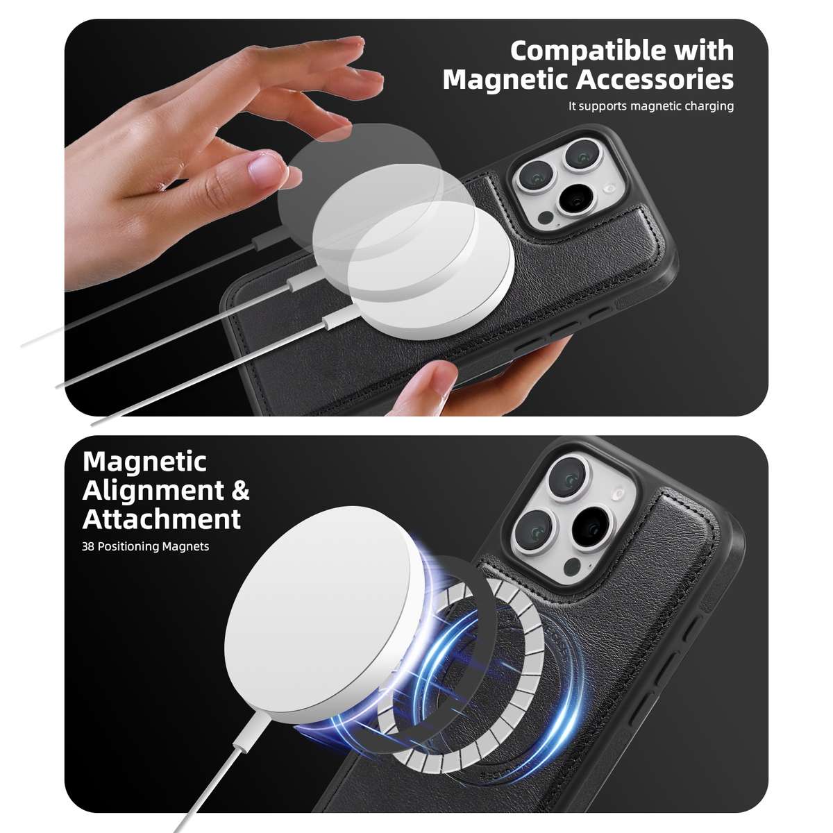 For iPhone 12 Shield Multi-functional MagSafe Card Bag Phone Case(Desert Gold)