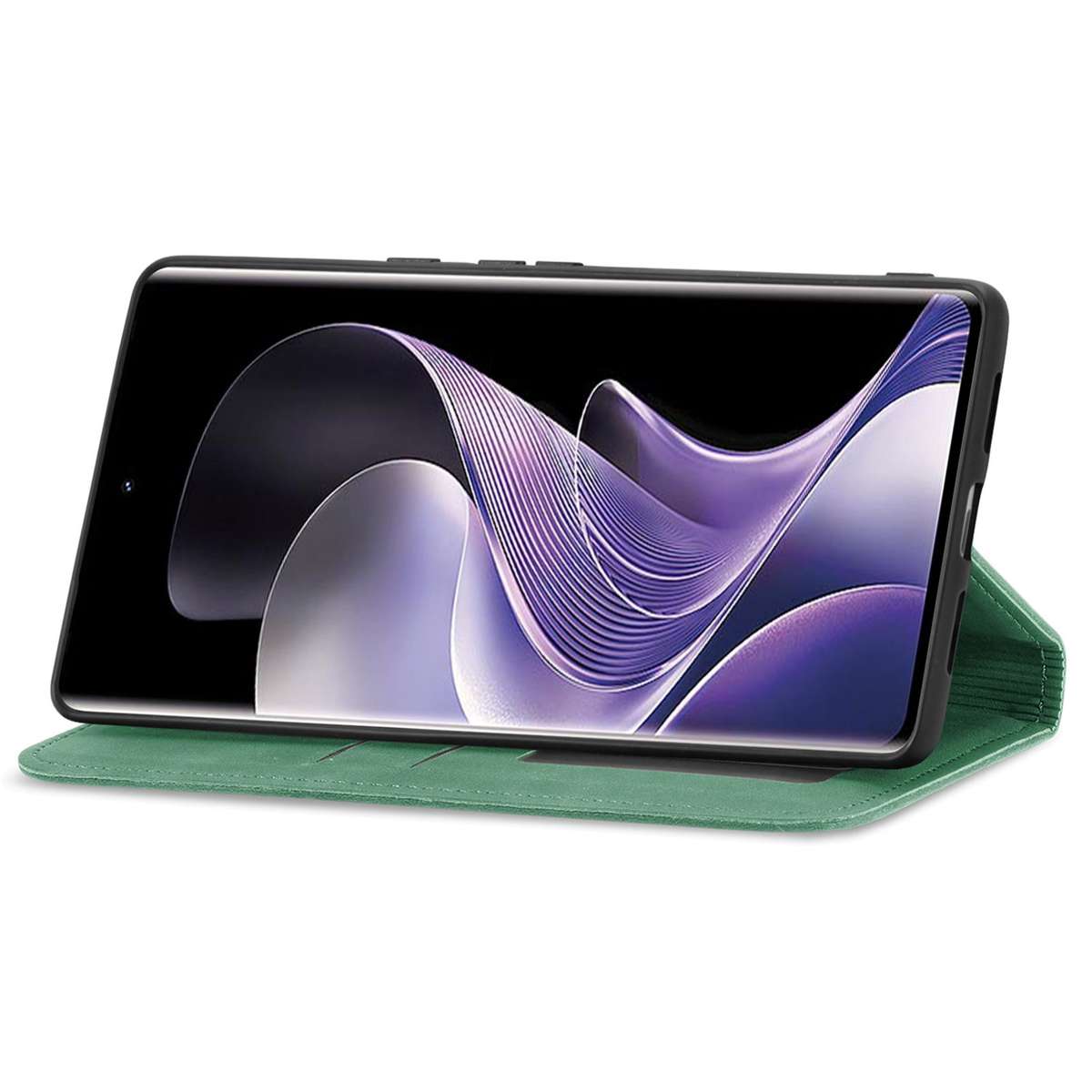 For Xiaomi Redmi Note 14 Pro+ 5G Retro Skin Feel Magnetic Flip Leather Phone Case(Green)