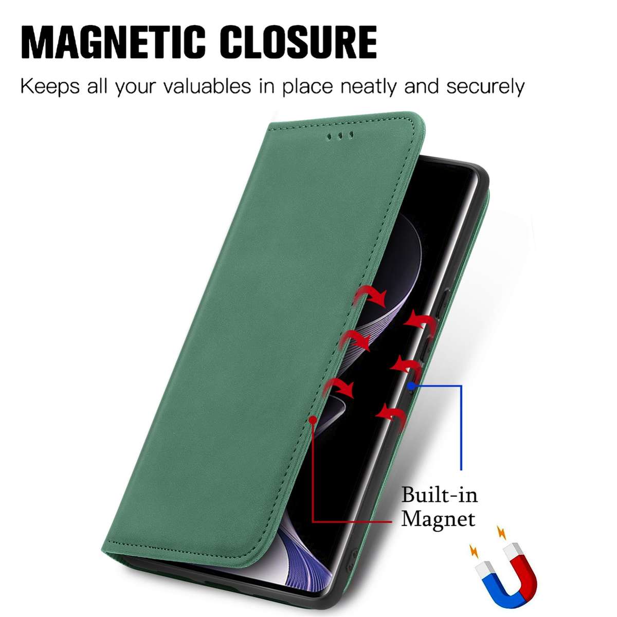 For Xiaomi Redmi Note 14 Pro+ 5G Retro Skin Feel Magnetic Flip Leather Phone Case(Green)