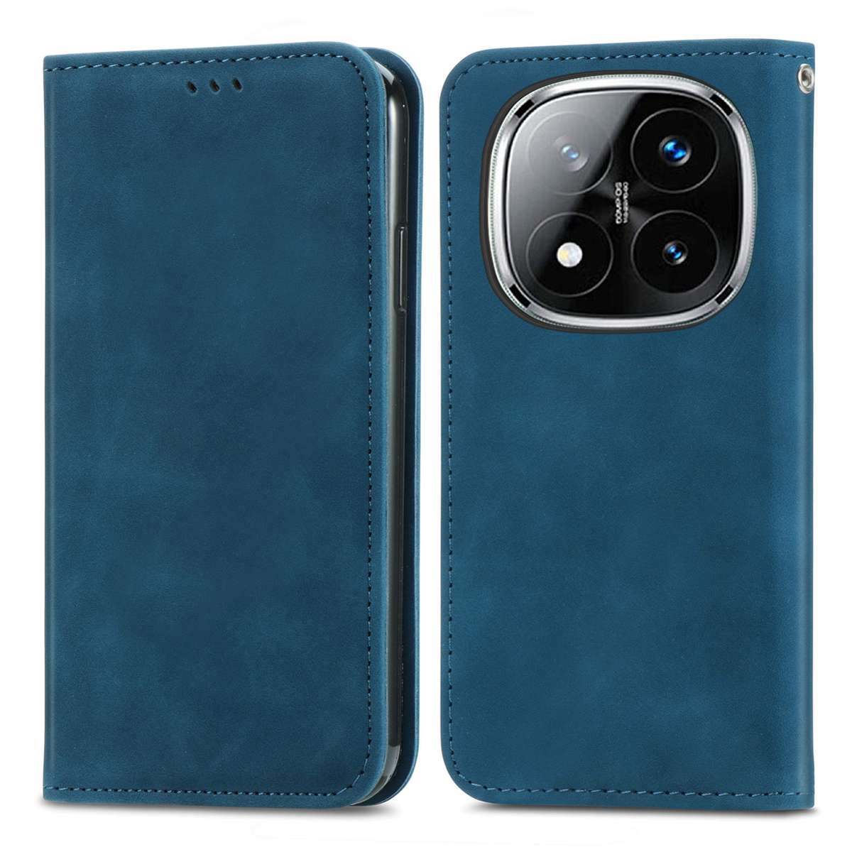 For Xiaomi Redmi Note 14 Pro+ 5G Retro Skin Feel Magnetic Flip Leather Phone Case(Blue)