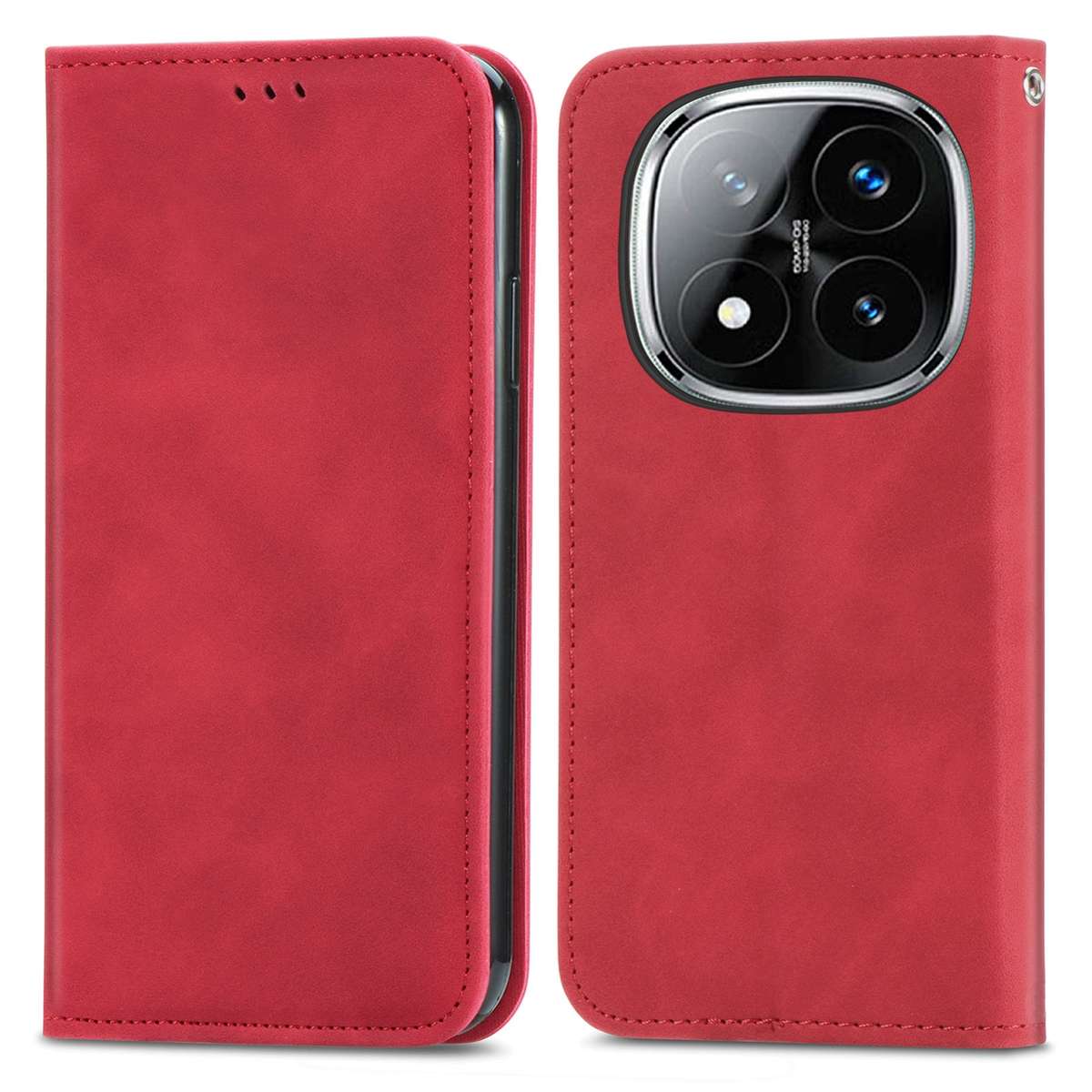 For Xiaomi Redmi Note 14 Pro+ 5G Retro Skin Feel Magnetic Flip Leather Phone Case(Red)