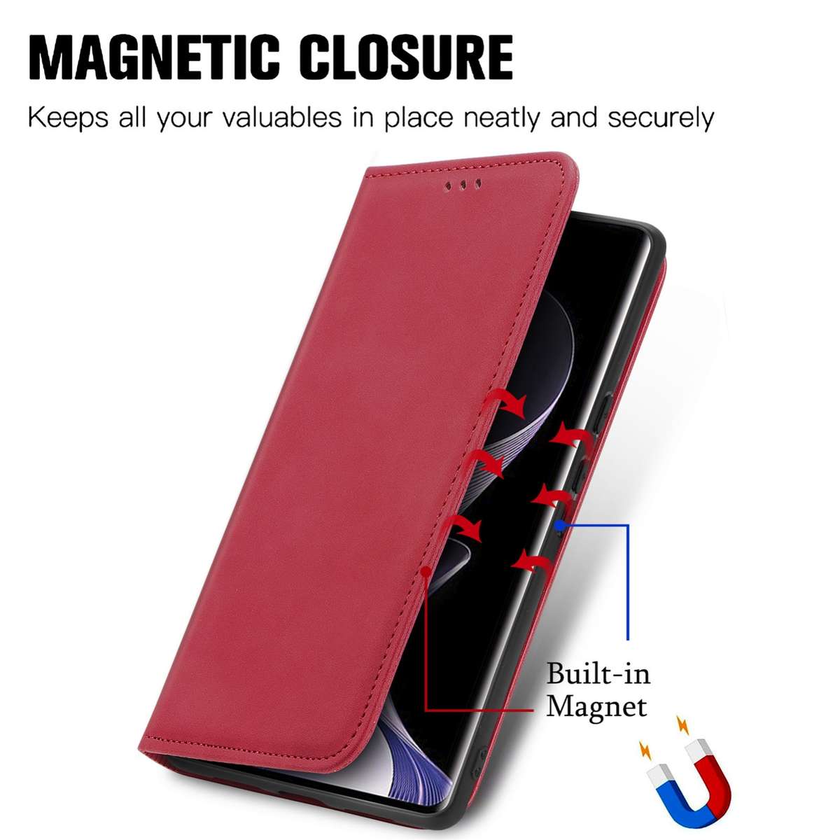 For Xiaomi Redmi Note 14 Pro+ 5G Retro Skin Feel Magnetic Flip Leather Phone Case(Red)