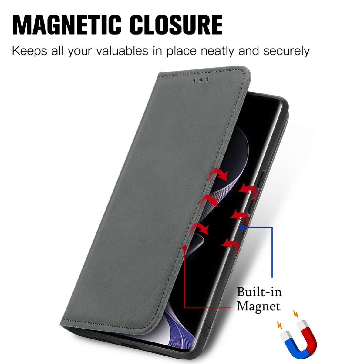For Xiaomi Redmi Note 14 Pro+ 5G Retro Skin Feel Magnetic Flip Leather Phone Case(Gray)