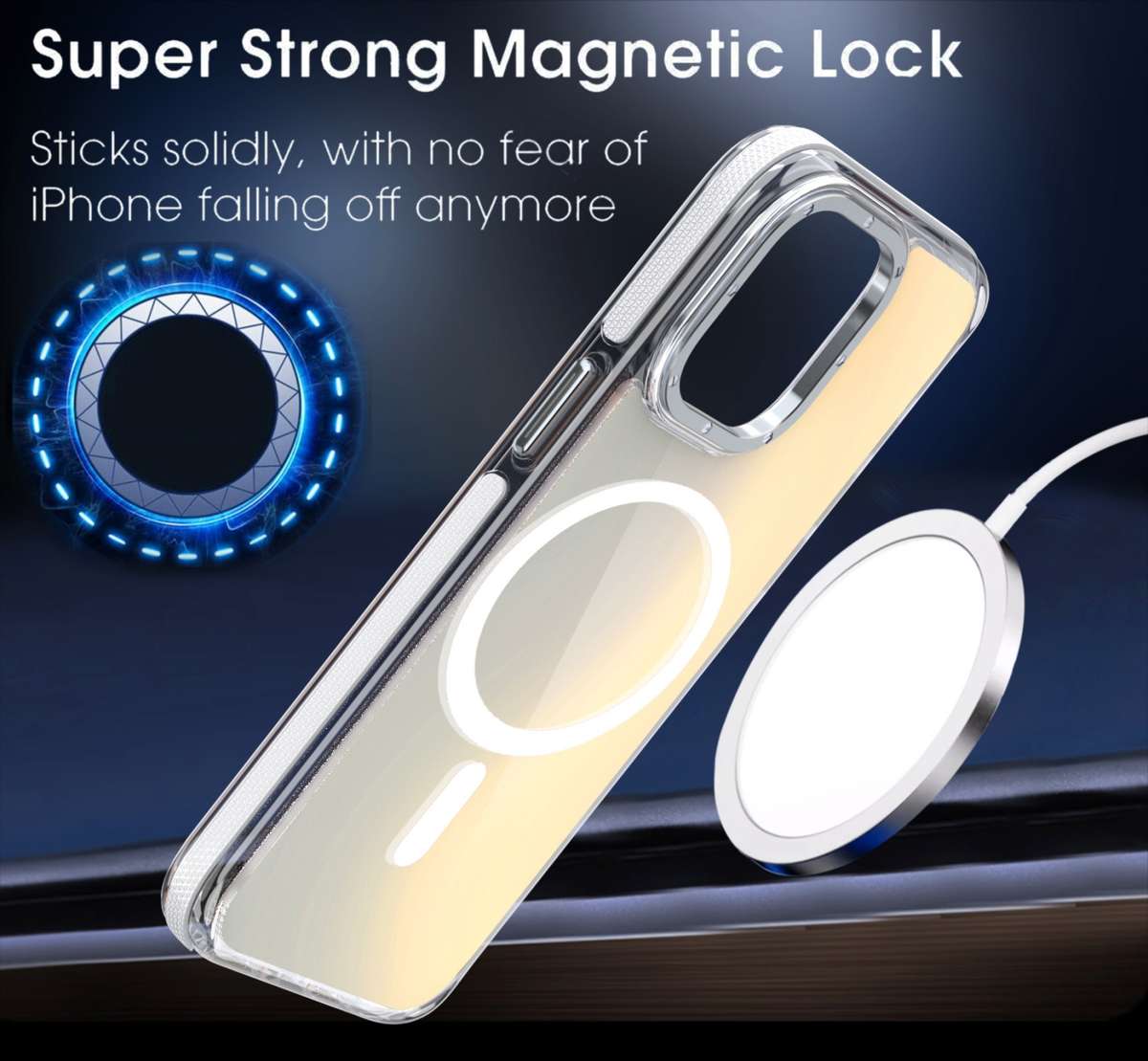 For iPhone 11 Pro Max Dual-Color Gradient Discolor MagSafe Phone Case(White)