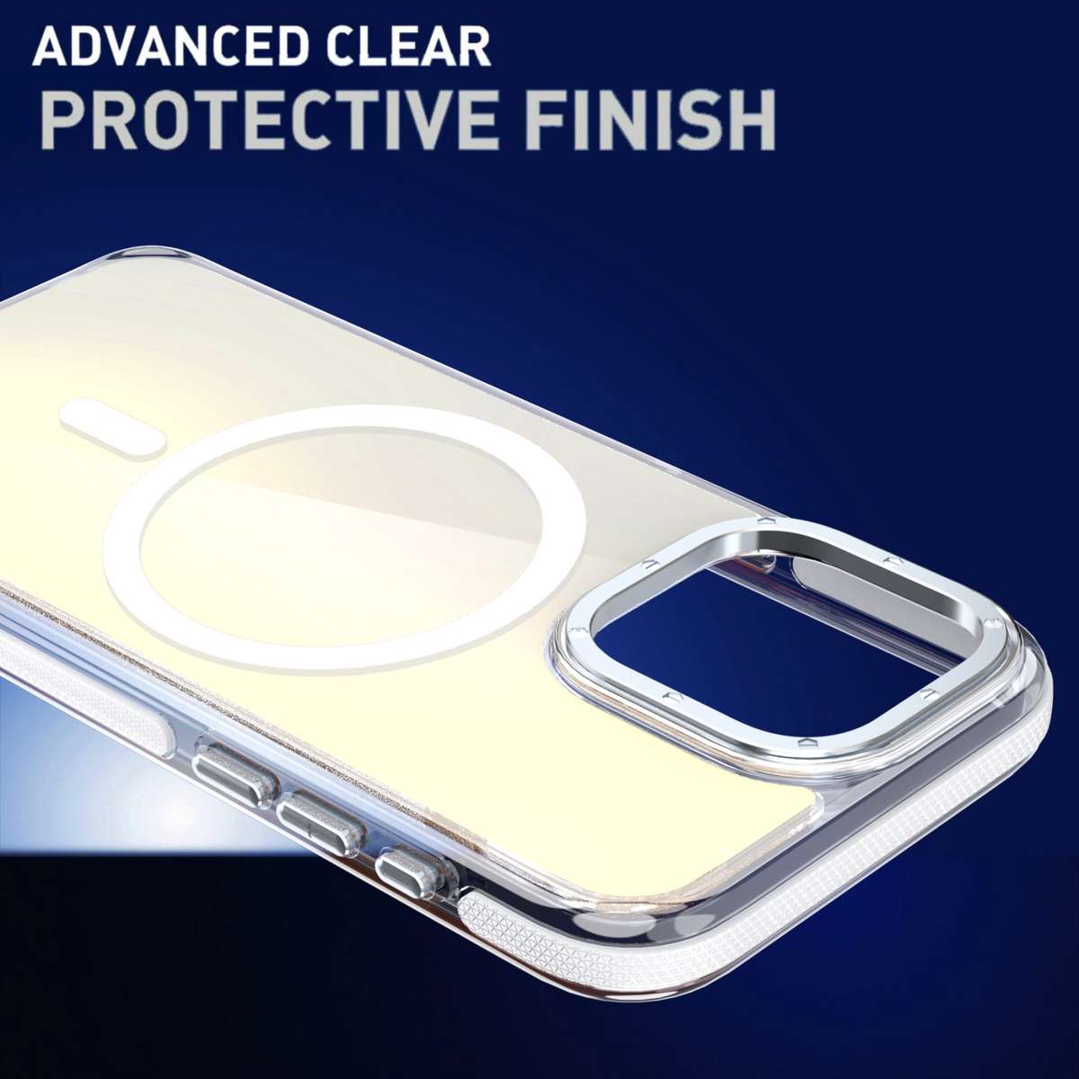 For iPhone 11 Pro Max Dual-Color Gradient Discolor MagSafe Phone Case(White)