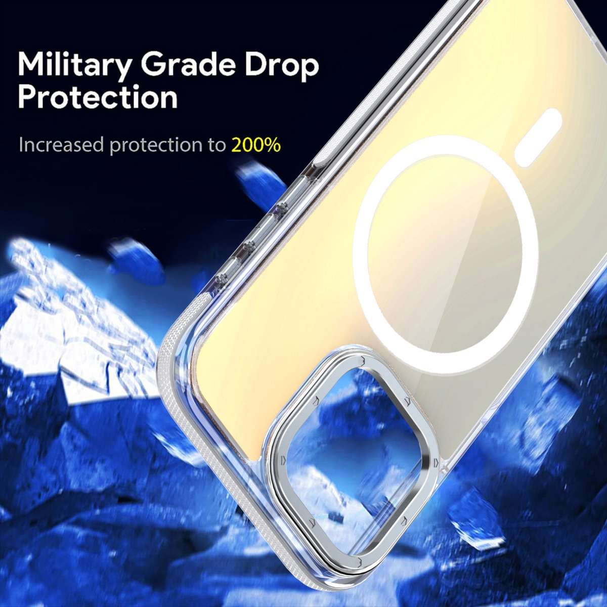 For iPhone 11 Pro Max Dual-Color Gradient Discolor MagSafe Phone Case(White)