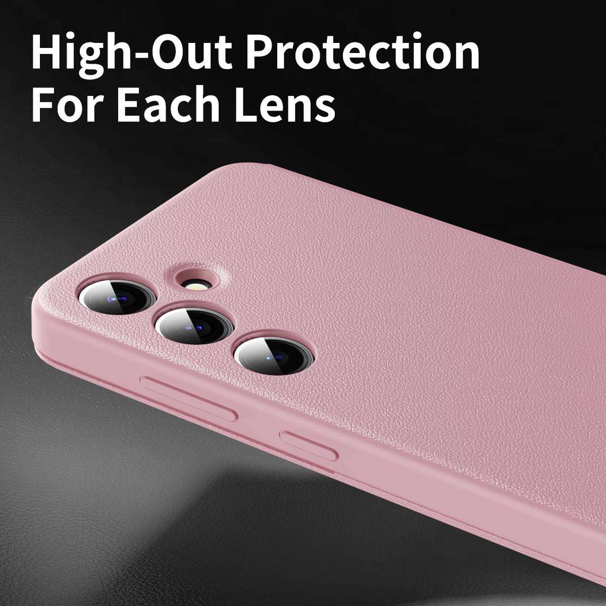 For Samsung Galaxy S25 5G Smart View Window Leather Phone Case with Card Slot(Pink)