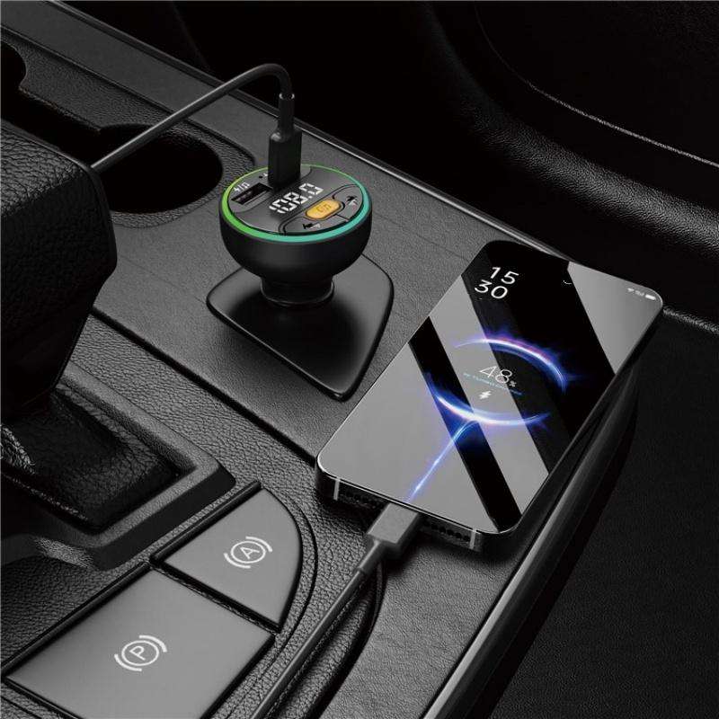 C9 Digital Display FM Transmitter Multifunctional Bluetooth Car MP3 Player USB Type-C Charger