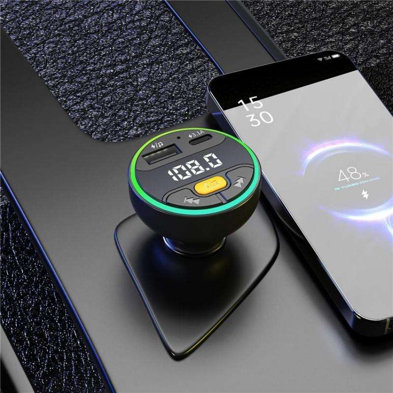 C9 Digital Display FM Transmitter Multifunctional Bluetooth Car MP3 Player USB Type-C Charger