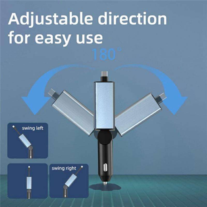 C77 Car Charger FM Transmitter Fast Charging Adapter with PD 30W Extendable Type-C Cable