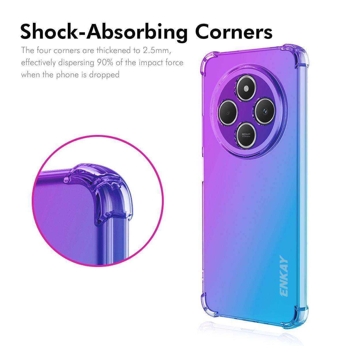 For Redmi 14C ENKAY Hat-Prince Gradient Airbag TPU Phone Case(Purple Gold)
