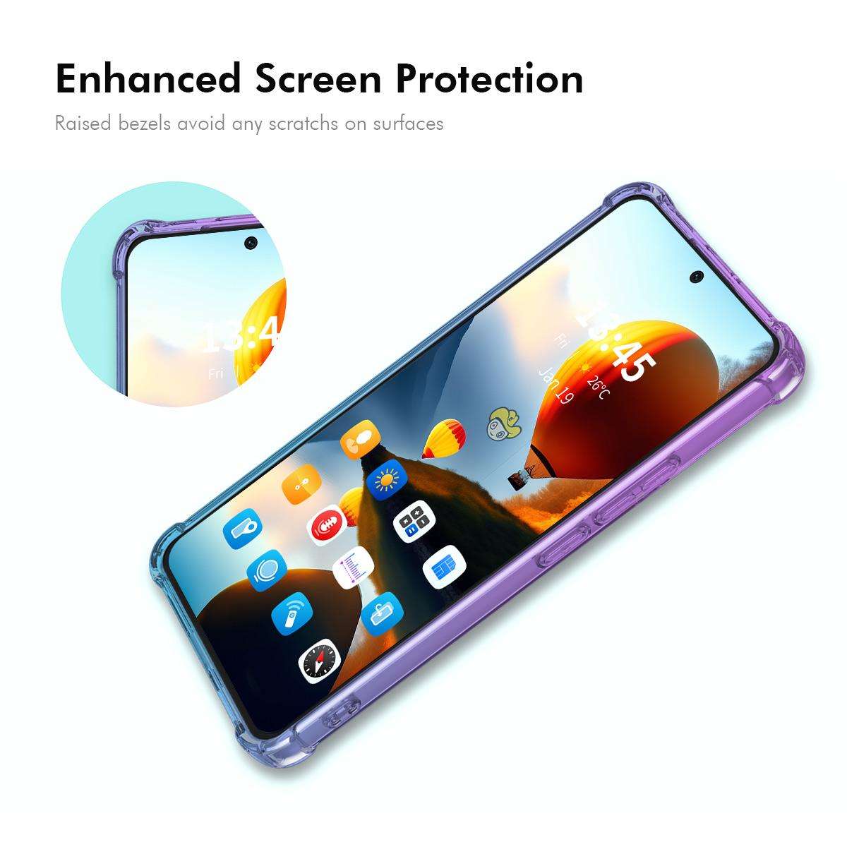 For Redmi 14C ENKAY Hat-Prince Gradient Airbag TPU Phone Case(Purple Gold)