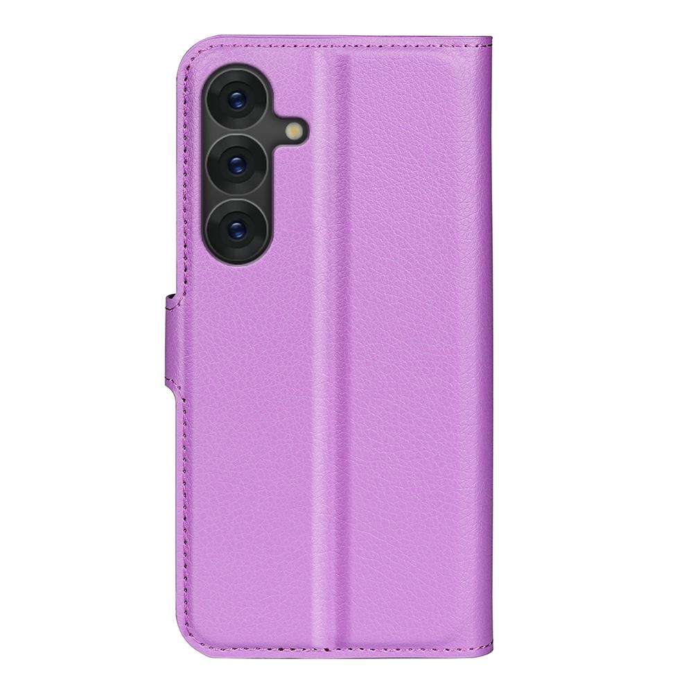 For Samsung Galaxy S25 5G Litchi Texture Horizontal Flip Leather Phone Case with Holder(Purple)