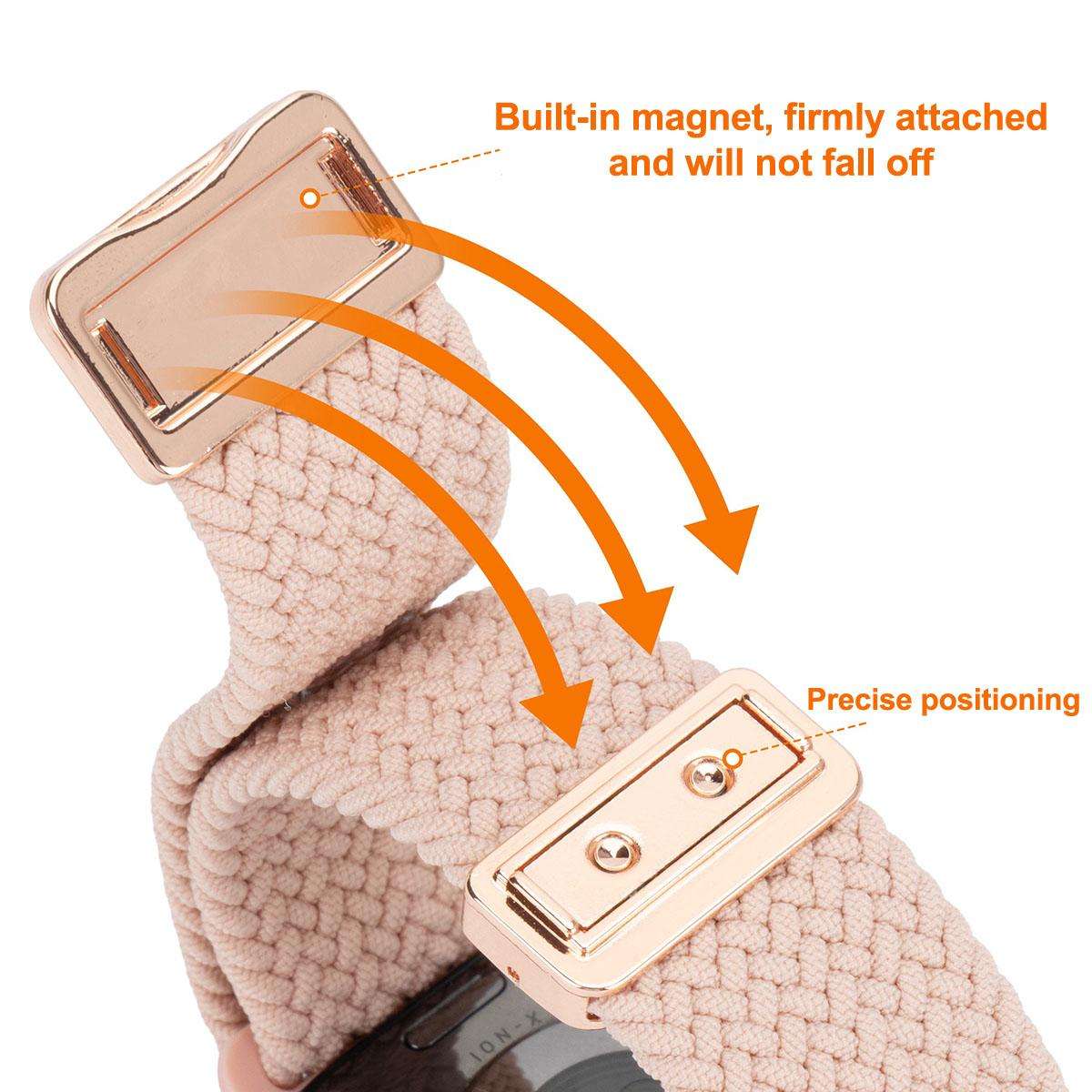 20mm Magnetic Buckle Nylon Braided Watch Band(Starlight Color)