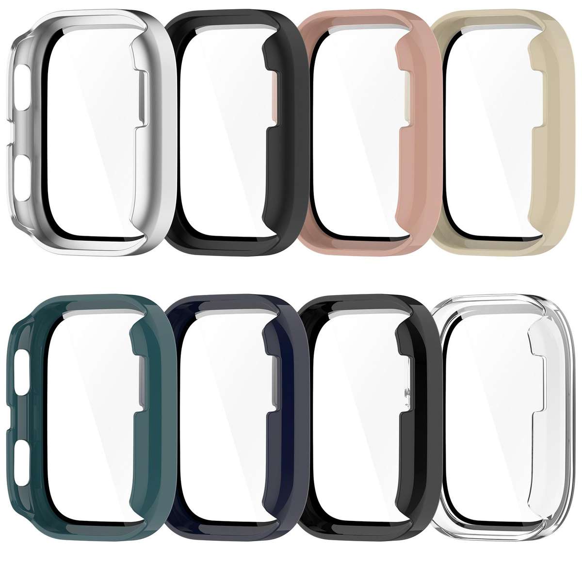 For Amazfit Bip 6 Tempered Film Integrated PC Watch Protective Case(Glossy Ivory White)
