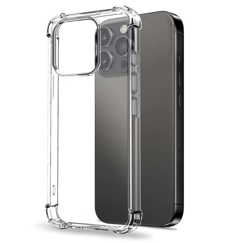 For iPhone 15 Pro NORTHJO 3 in 1 TPU Airbag Shockproof Phone Case with Screen Protecto ... (Clear)
