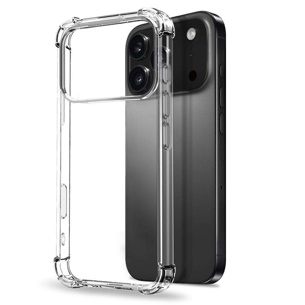 For iPhone 17 Pro Max NORTHJO 3 in 1 TPU Airbag Shockproof Phone Case with Screen Prot ... (Clear)