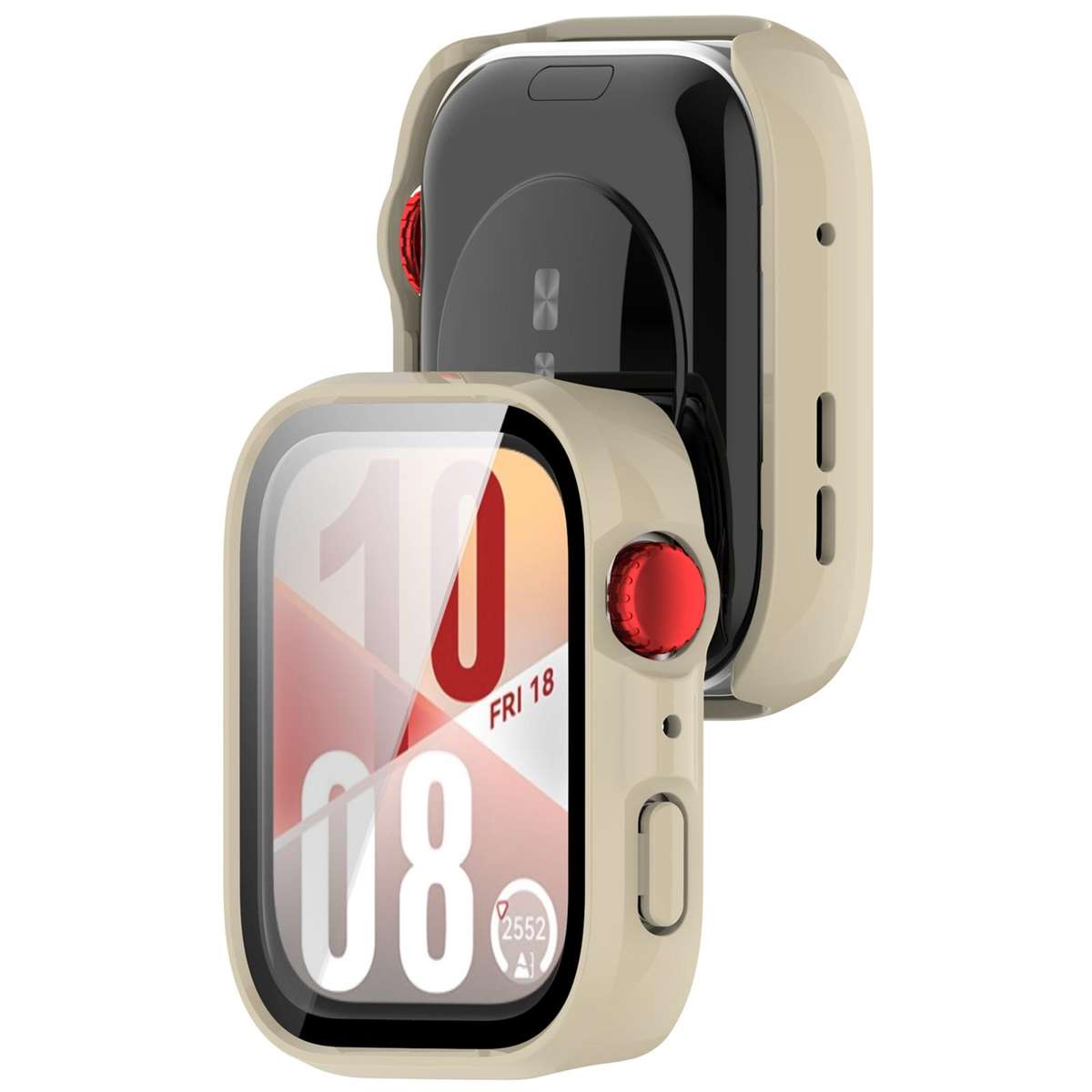 For Huawei Watch Fit 4 Pro Tempered Film Integrated PC Watch Protective Case(Ivory White)