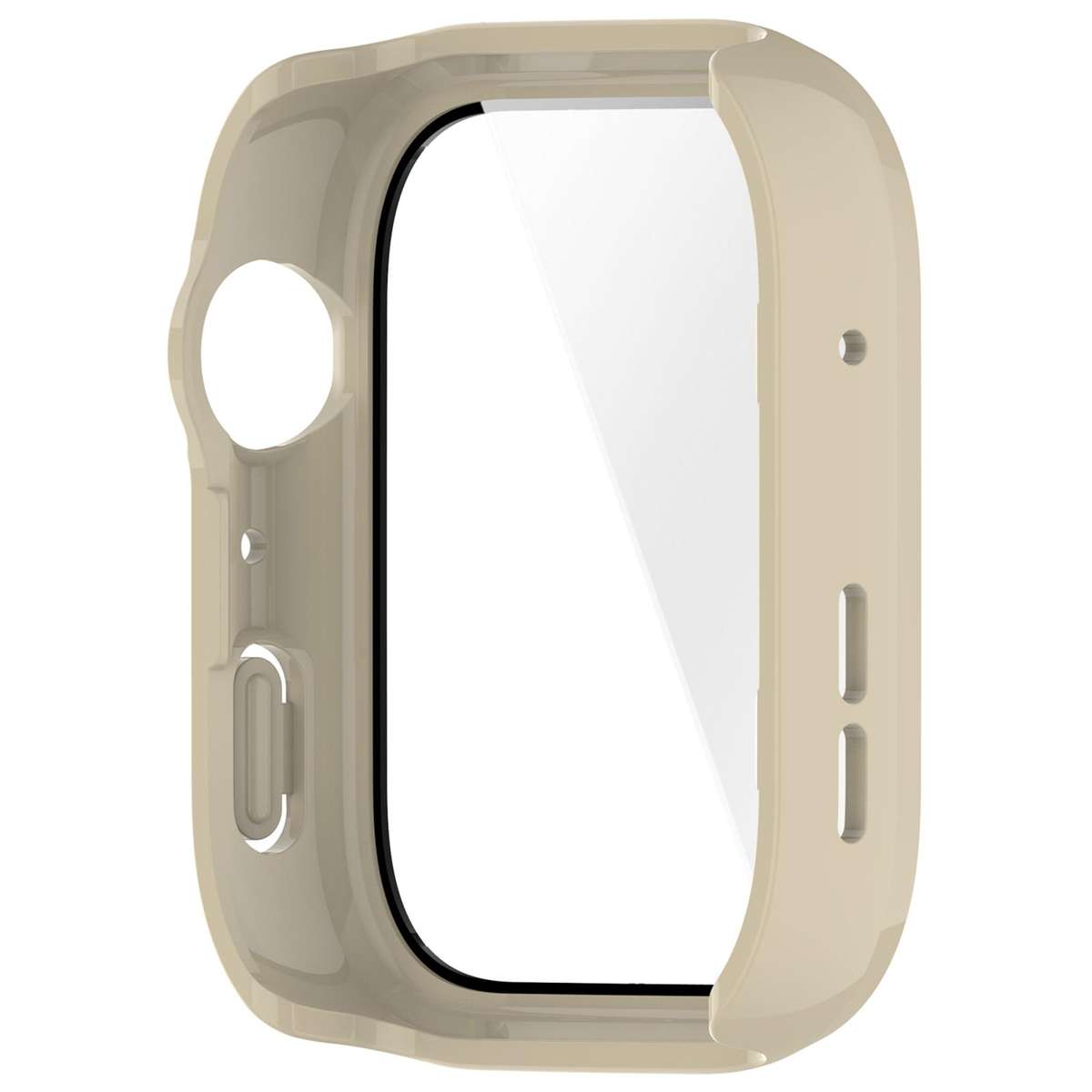 For Huawei Watch Fit 4 Pro Tempered Film Integrated PC Watch Protective Case(Ivory White)