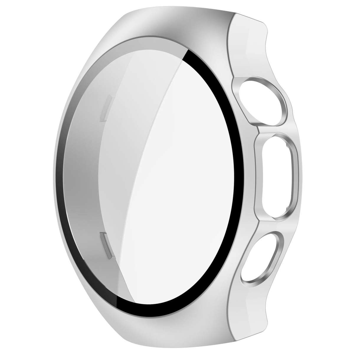 For Huawei Watch 5 42mm Tempered Film Integrated PC Watch Protective Case(Frosted Silver)