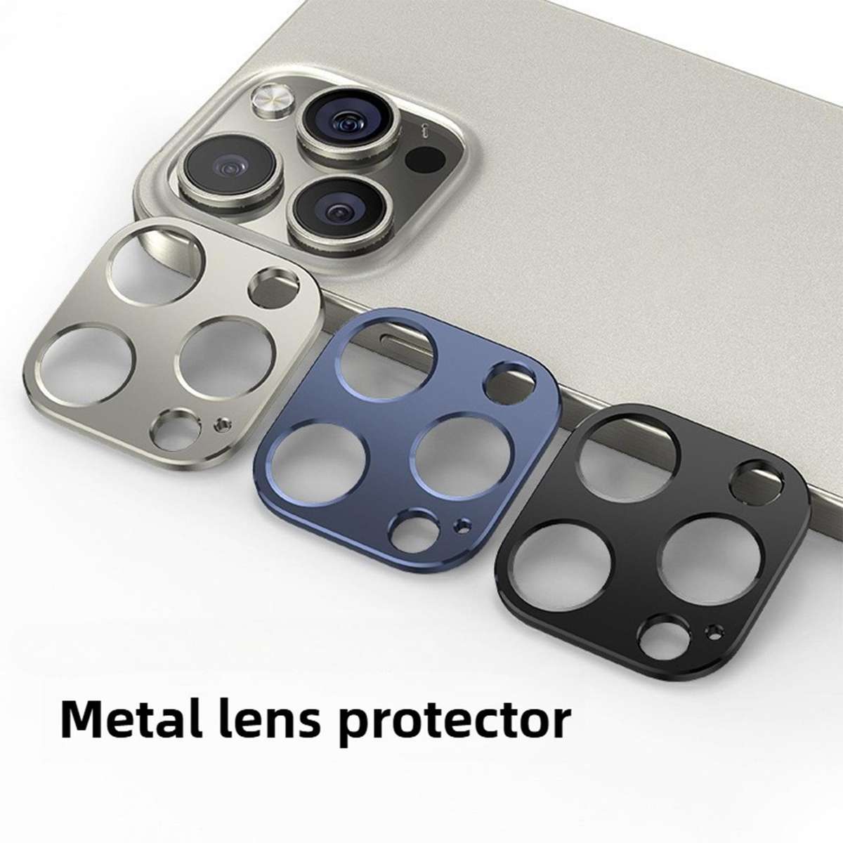 For iPhone 13 Pro Max Kalebol Metal Hollow Lens Protection Ring(Silver)