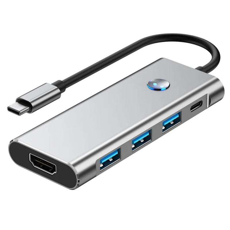 2425 7 In 1 Type-C Hub USB 3.0 PD 100W 4K HD Adapter For Laptops