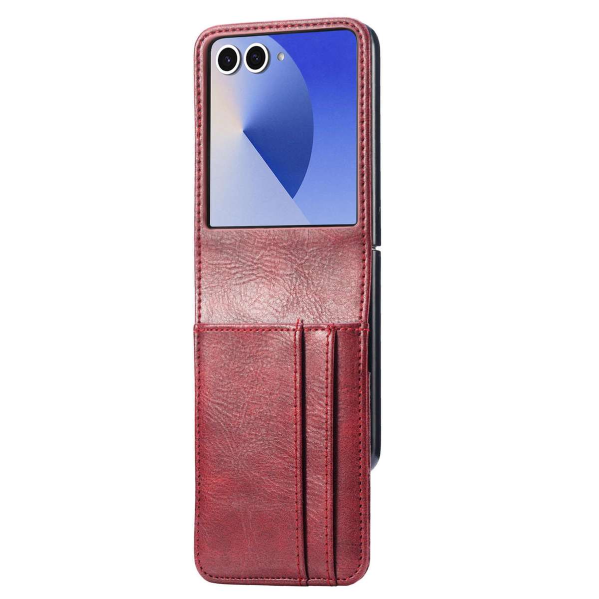 For Samsung Galaxy Z Flip7 5G Vertical Flip Card Slot Leather Phone Case(Red)