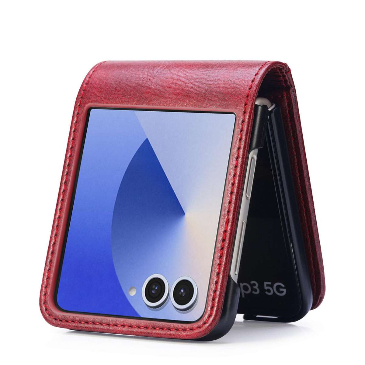 For Samsung Galaxy Z Flip7 5G Vertical Flip Card Slot Leather Phone Case(Red)