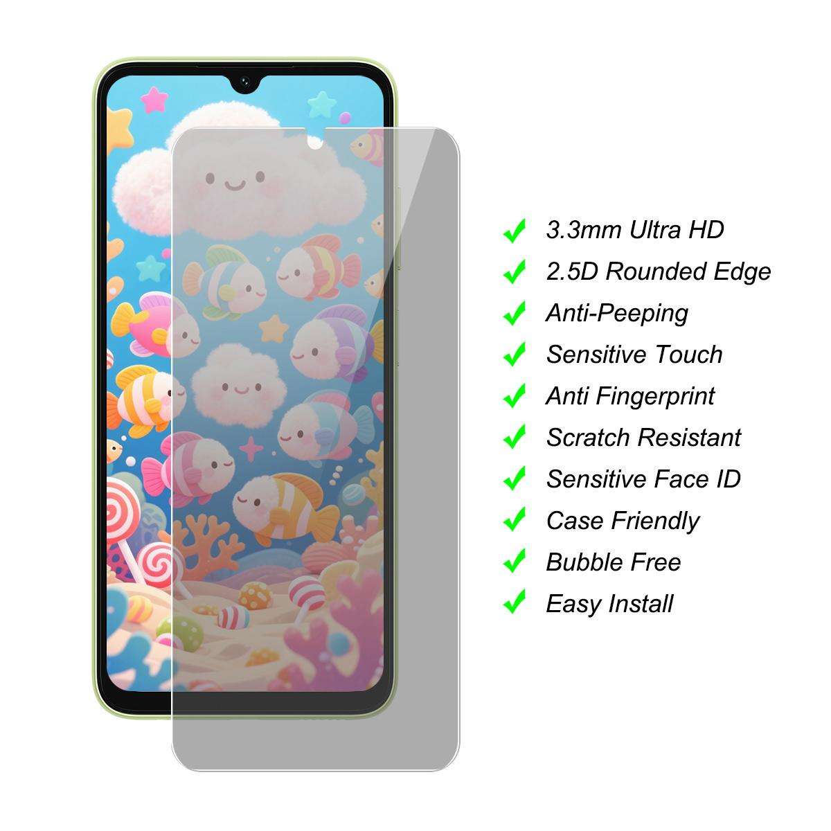 For Honor X5c / X5c Plus JUNSUNMAY 25pcs Privacy Screen Protector Tempered Glass Film