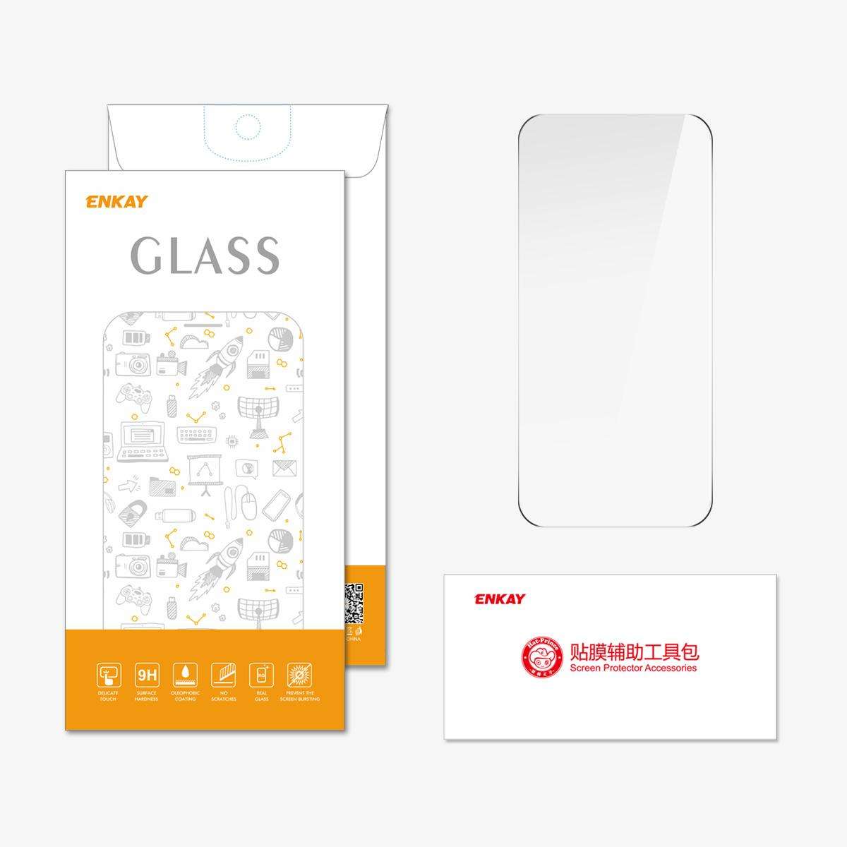 For iPhone 17 Pro Max ENKAY Thickened Glue No White Edge 9H Big Arc Edge High Aluminum-silicon Tem
