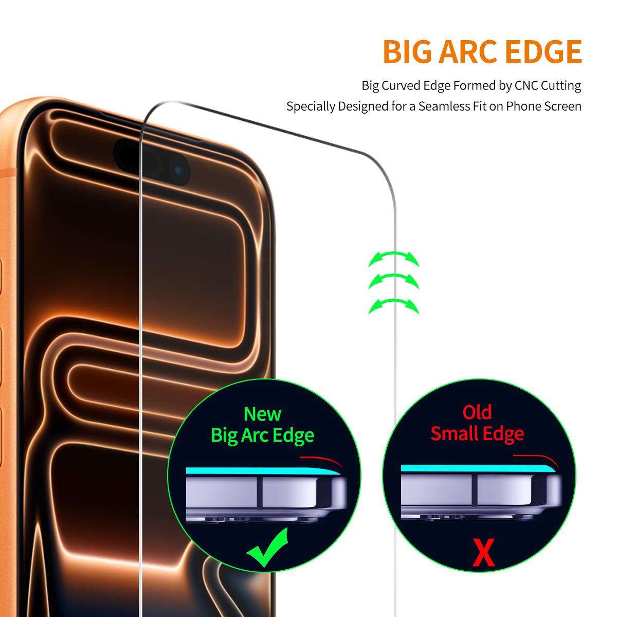 For iPhone 17 Pro ENKAY Thickened Glue No White Edge 9H Big Arc Edge High Aluminum-silicon Tempere