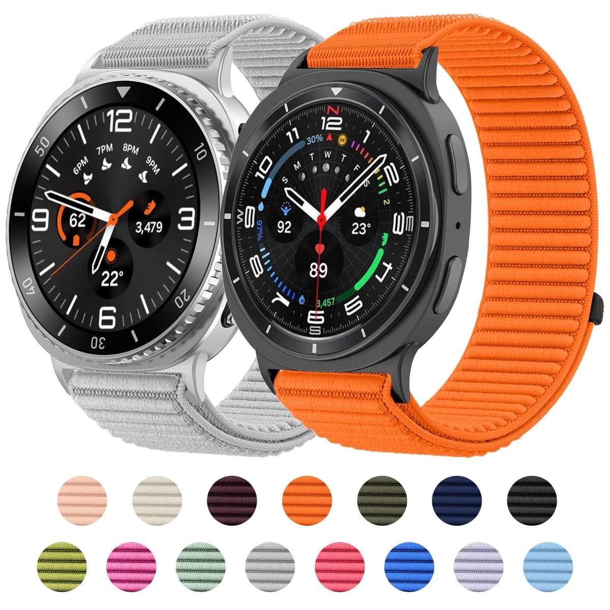 For Samsung Galaxy Watch8 / Watch8 Classic Woven Nylon Hook And Loop Fastener Metal Inte ... (Red)