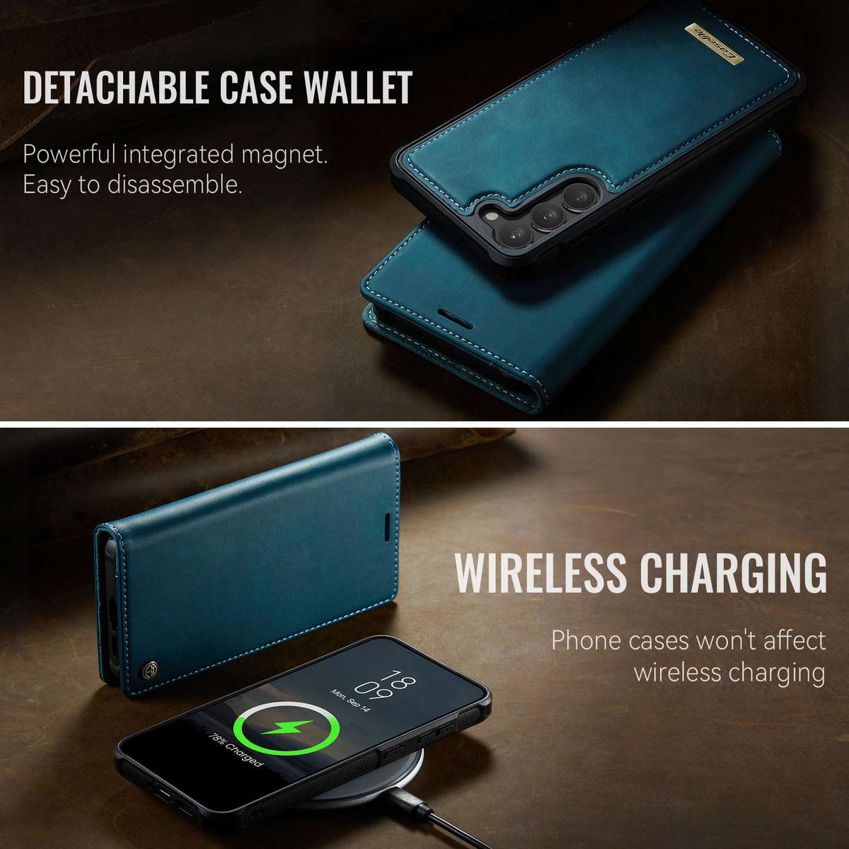 For Samsung Galaxy S23 5G CaseMe C49 Magnetic RFID Blocking Detachable Wallet Leather ... (Green)