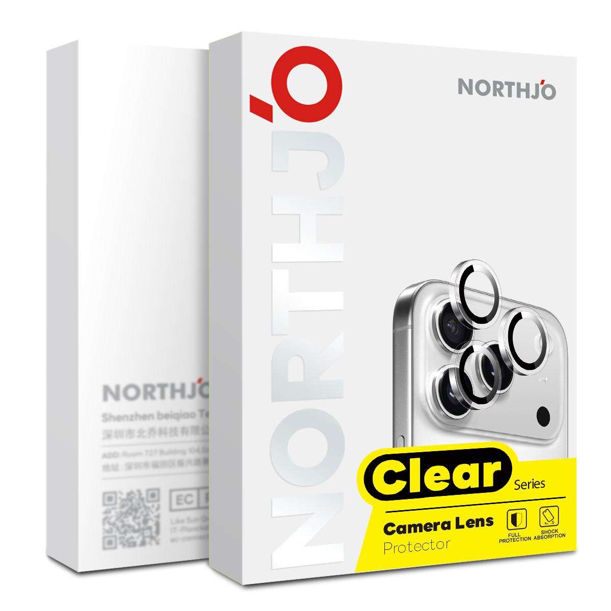 For iPhone 16 Pro / 16 Pro Max NORTHJO Camera Lens Protector Clear Ring Tempered Glass Film(Clear)