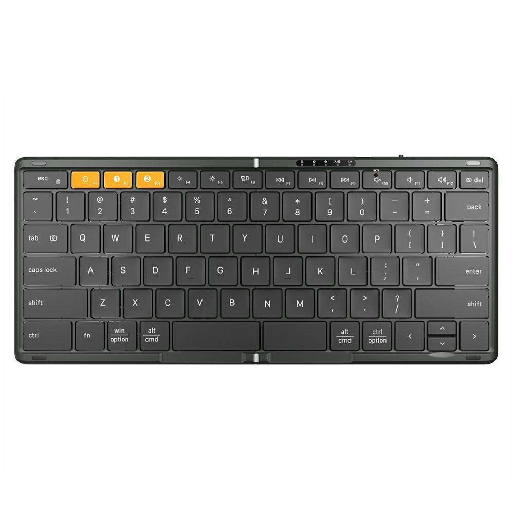 For Windows / Android / iOS DF010 Foldable Bluetooth 79 Keys Ultra Slim Keyboard