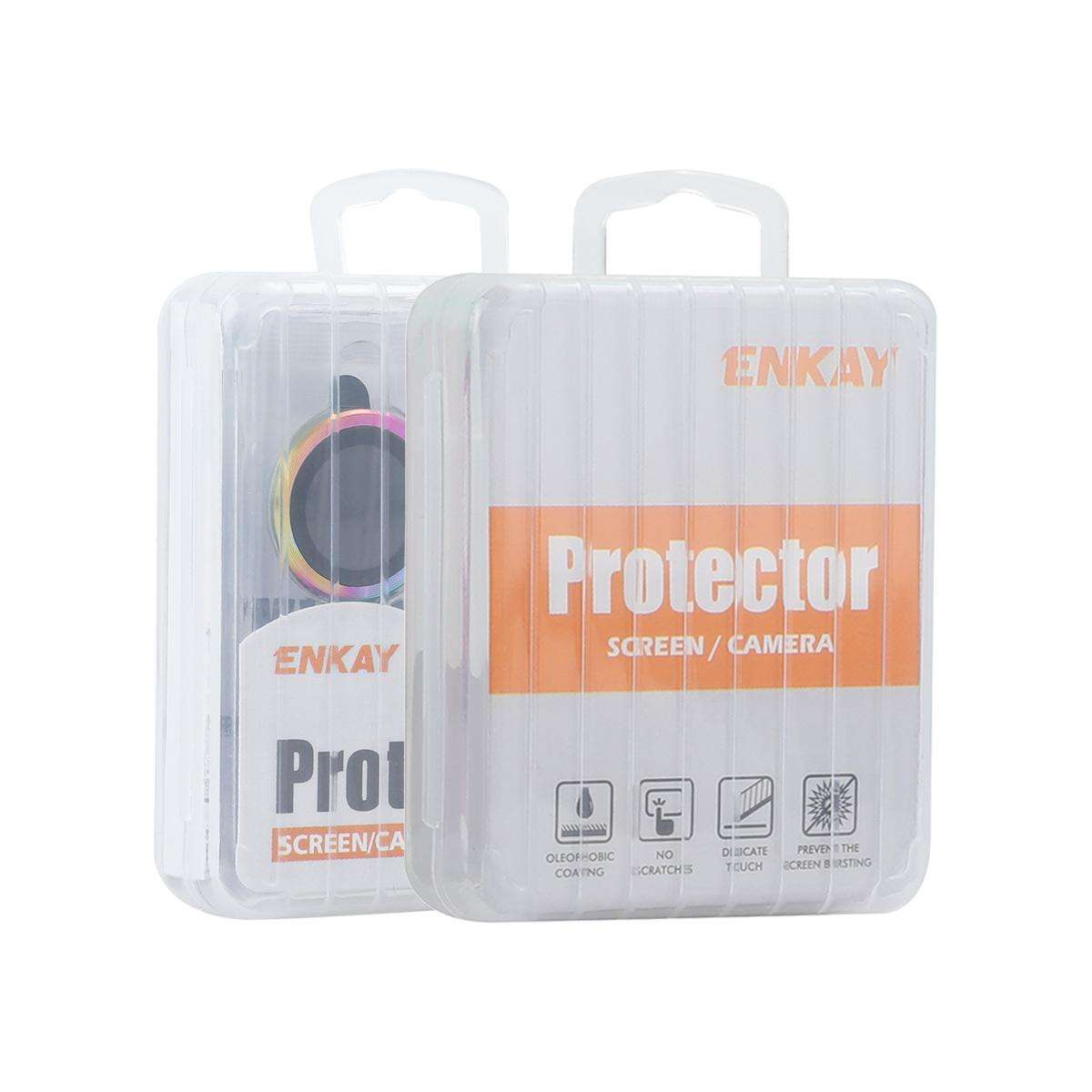 For iPhone Air ENKAY Anti-reflection Camera Lens Frosted Armor Aluminium Alloy Tempered ... (Grey)