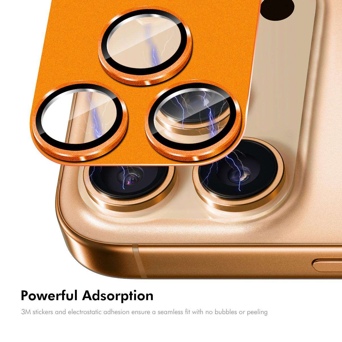 For iPhone 17 Pro ENKAY Anti-reflection Camera Lens Frosted Armor Aluminium Alloy Tem ... (Orange)