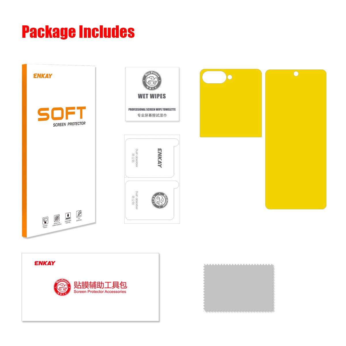 For Samsung Galaxy Z Flip7 / Flip7 FE ENKAY Hat-Prince Front Back Full Glue Coverage No Crease Ela